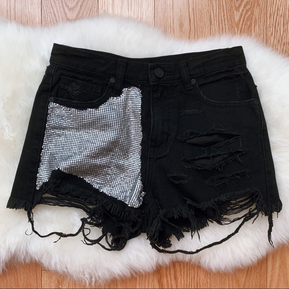 Unif high waisted chainmail shorts